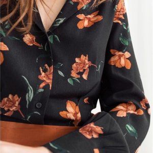 & Other Stories Floral Print Button Down Blouse